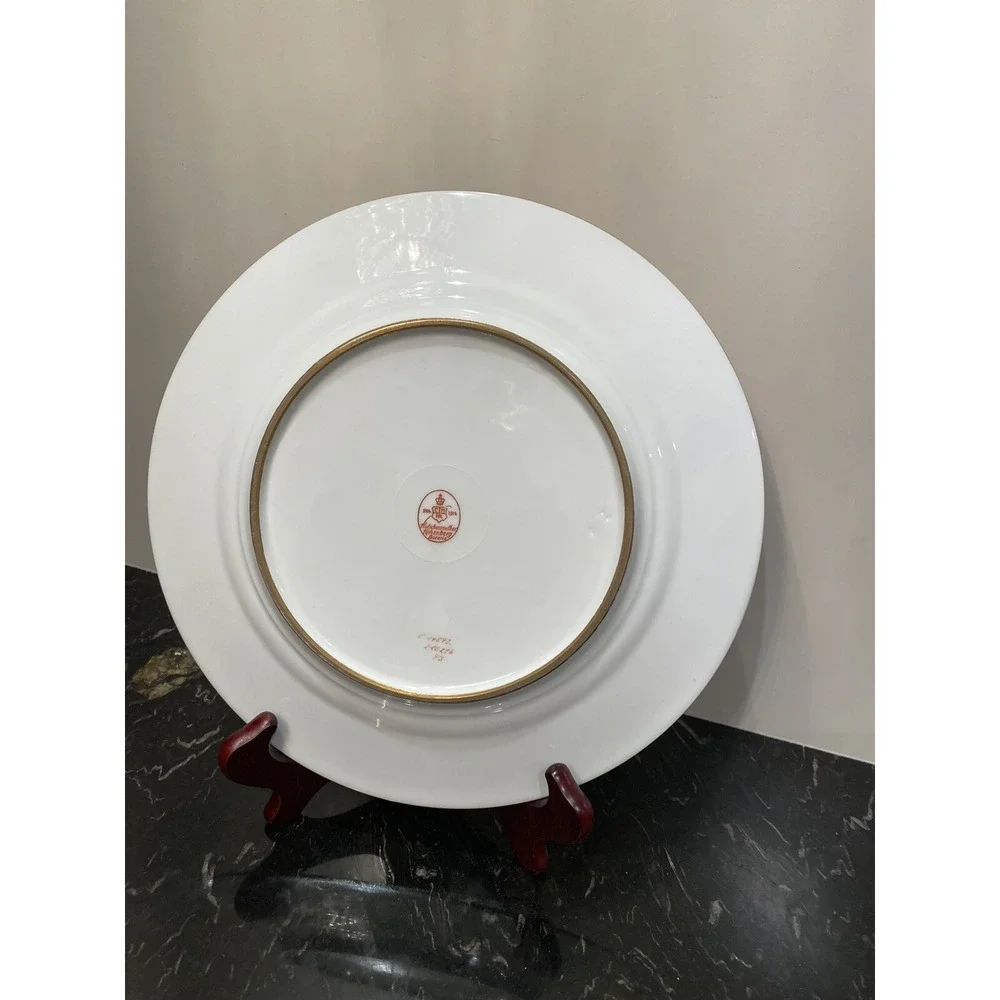 Antique Hutschenreuther Hohenberg Beautiful Intricate Ivory & Gold Plate 10.75